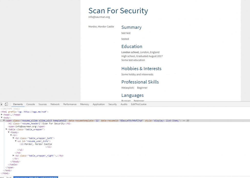 ready html cv