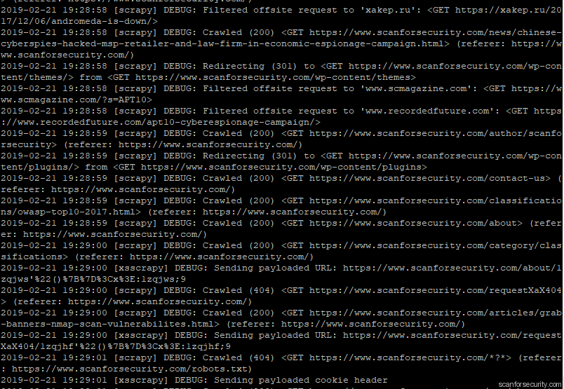 xss fuzzer results