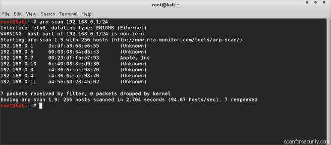 arp-scan usage example